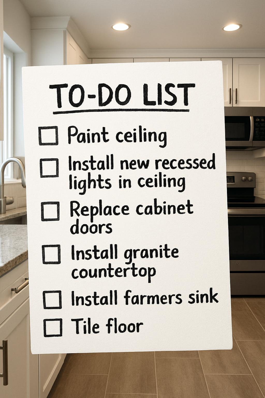 todo list for kitchen remodel